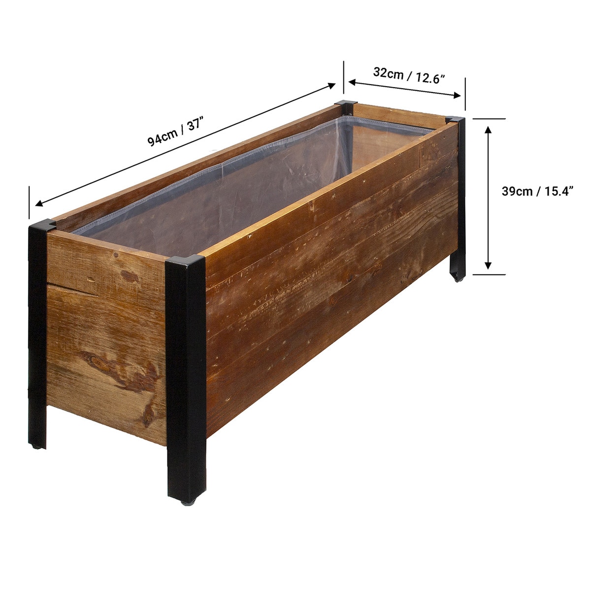 Grapevine recycled wood planter
